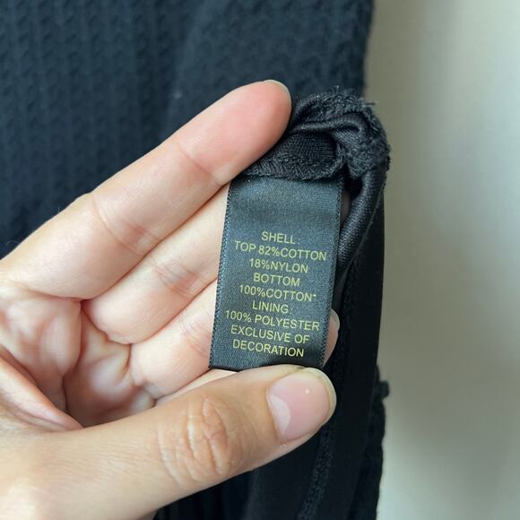 House of Harlow 1960 Black Knit Crochet Fringe Hem Midi Dress - Picture 6 of 7